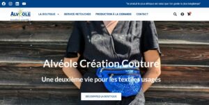 Première page de la boutique en ligne de l'Atelier Création Couture